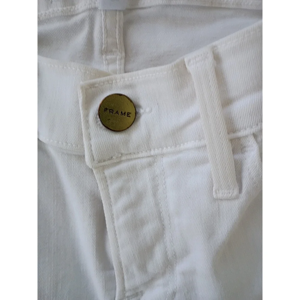 FRAME NWOT Le Skinny de Jeanne Blanc Distressed Jeans 26x29 USA Made‎ $228